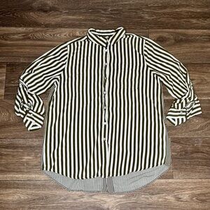 Brown and Green Button Down Shirt Classic Design Women’s Size Medium